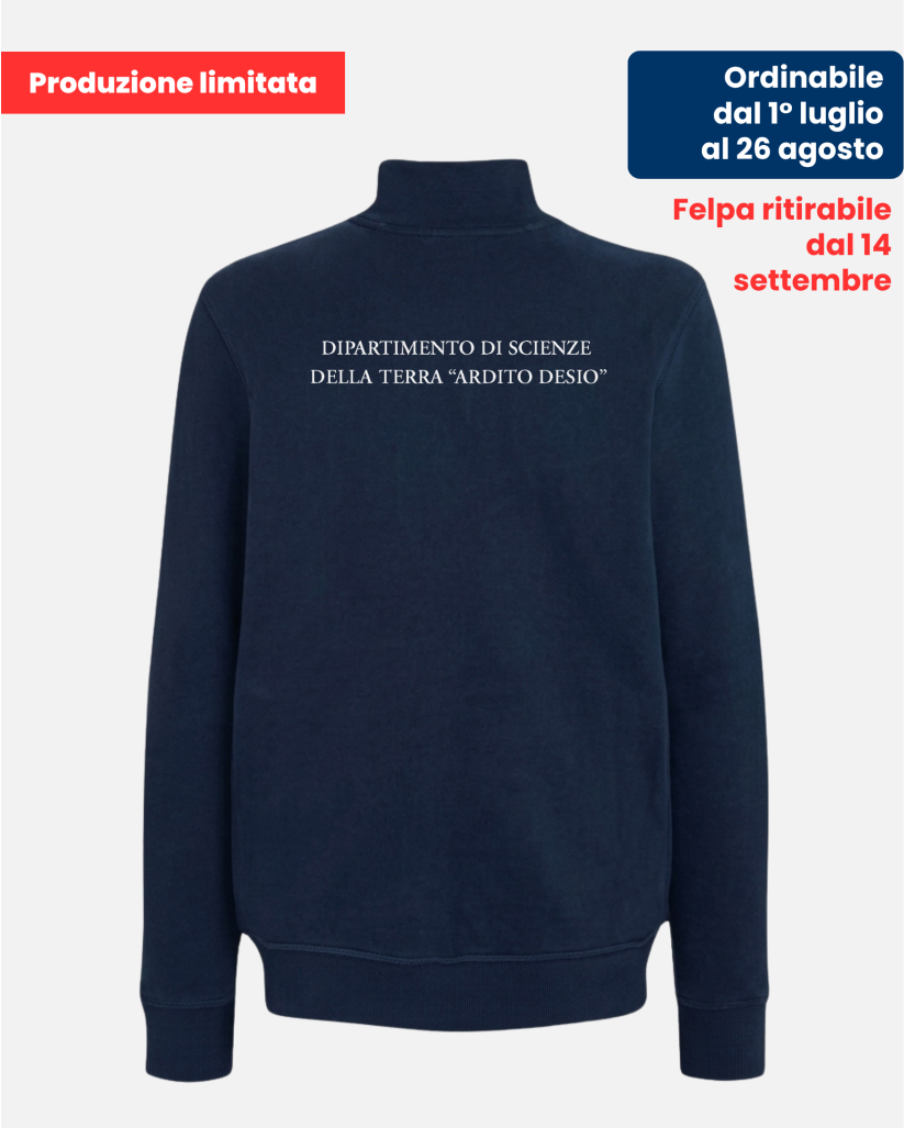 Felpa Full Zip Blu Dipartimento di Scienze della Terra “Ardito Desio” | UniMi