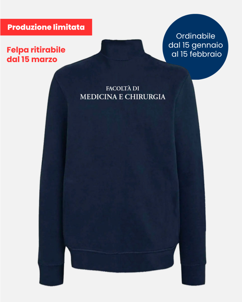 Felpa Full Zip Blu per la facoltà di Medicina e Chirurgia | UniMi