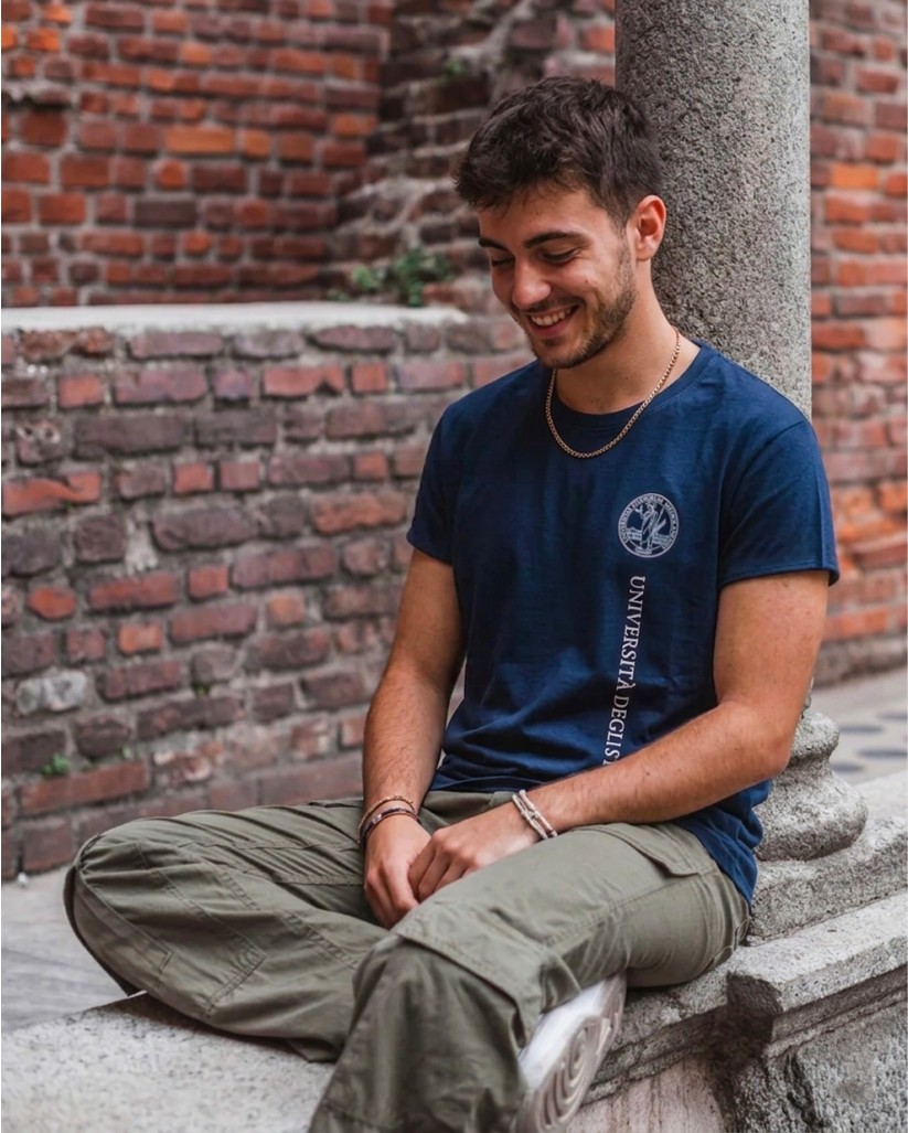 T-shirt Unisex Blu Navy stampa monocromatica | Unimi